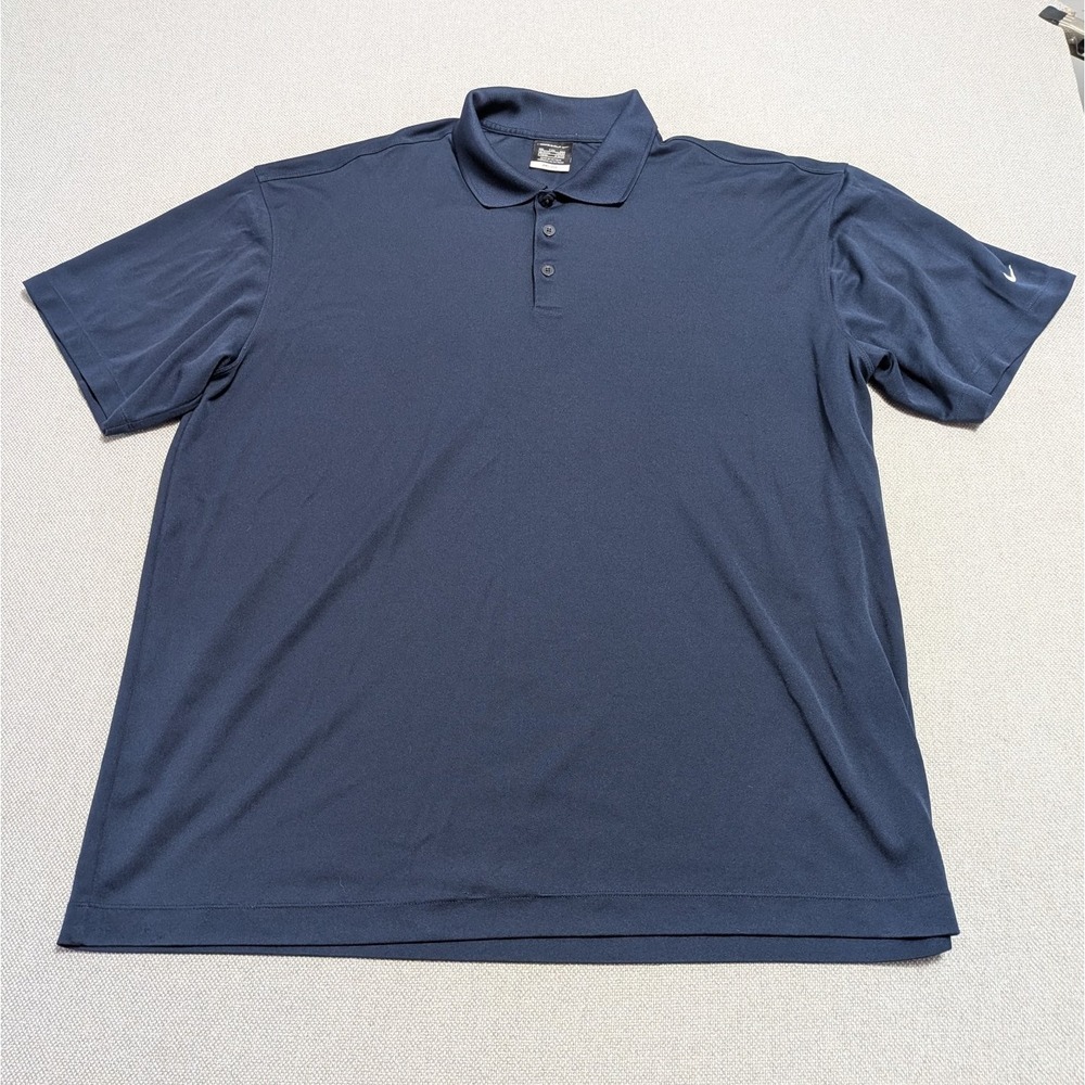 Nike Golf Polo Shirt Men's Navy Blue XXL Dri-Fit Performance Short Sleeve